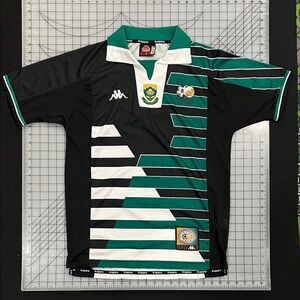 Kappa Black and Green South Africa World Cup Jersey - Vintage 2000s